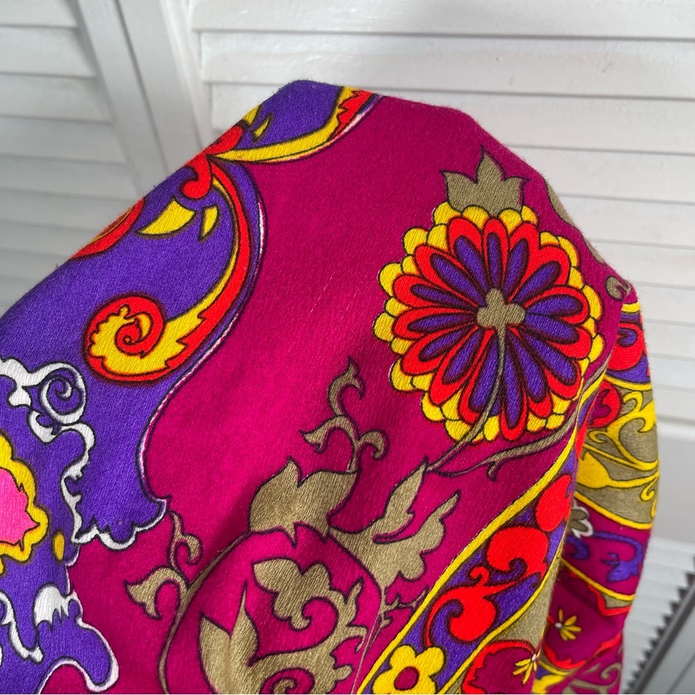 Vintage Lauhala Hawaiian Maxi Dress β Psychedelic Floral Print - Picture 12 of 13